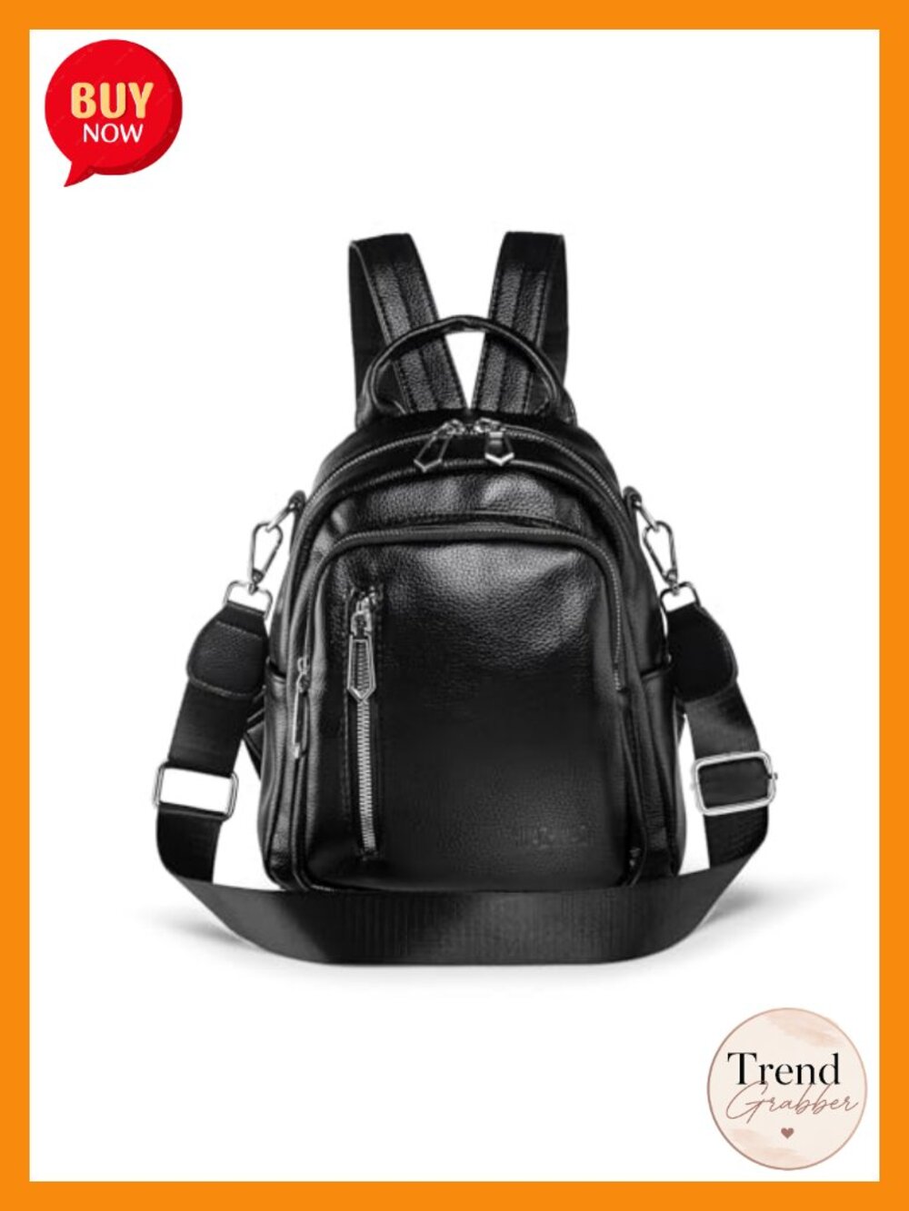 Mini PU Leather Backpack Purse for Women 3-in-1 Fashion Travel Daypack